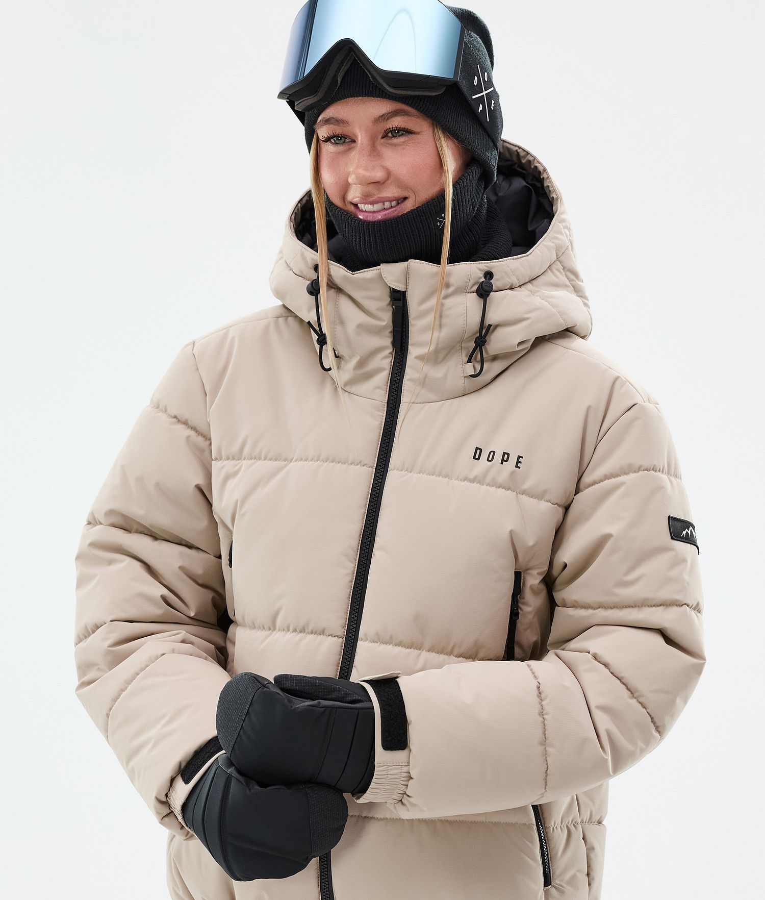Dope Puffer W Full Zip Veste de Snowboard Femme Sable
