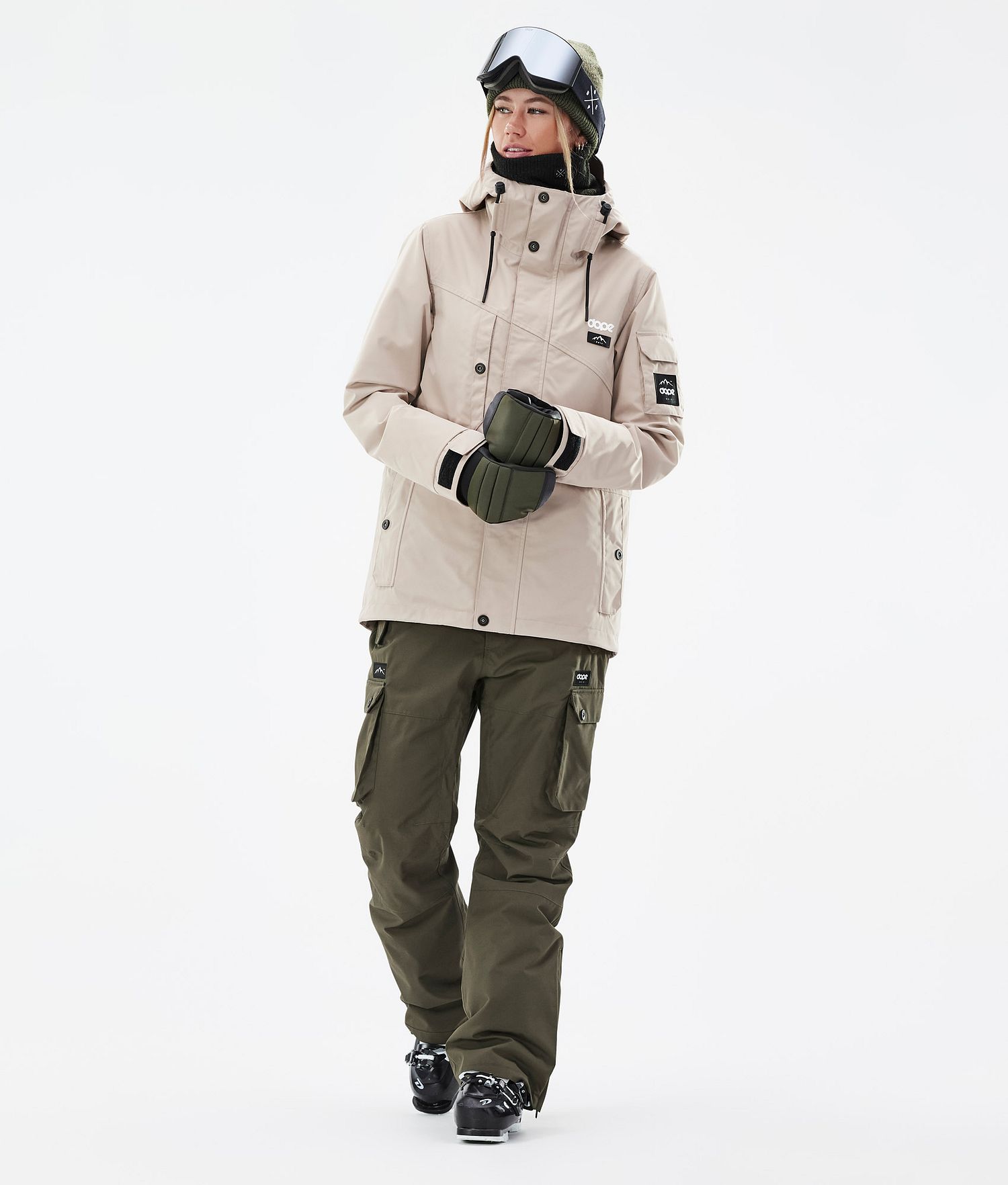 Ensemble de ski Dope Adept W pour femme couleur sable/vert olive