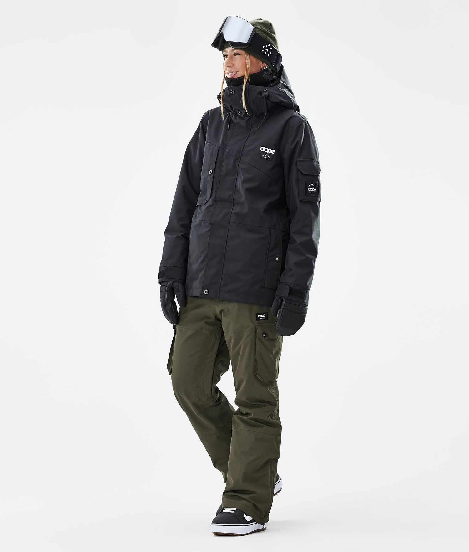 Pantalons de snowboard Dope Iconic W Olive Green pour femme