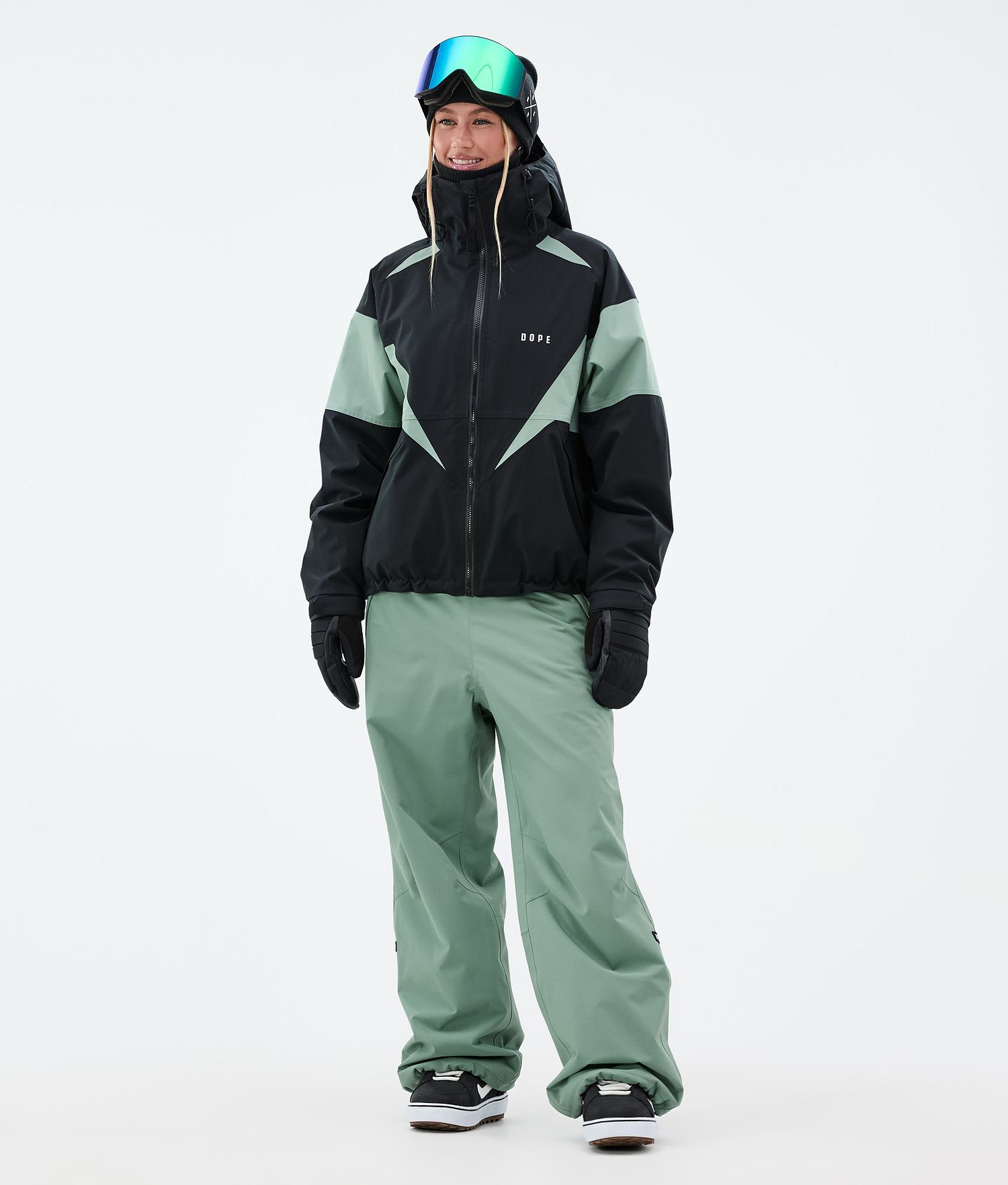 Pantalons de snowboard Dope Big W Femme, Vert Foncé