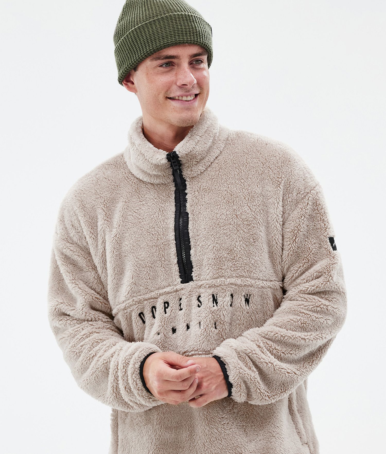 Pull-over en polaire Dope pour homme, couleur sable
