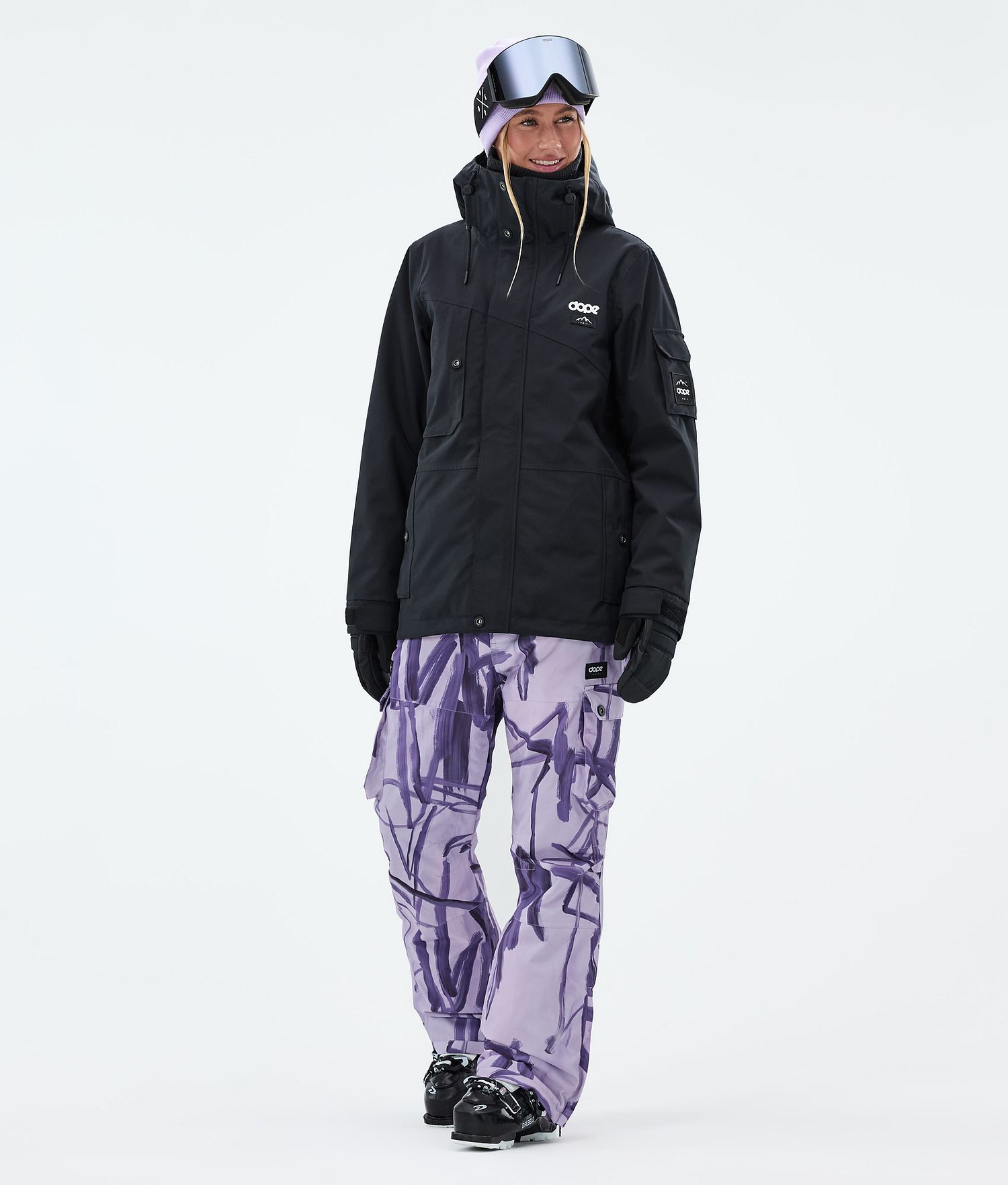 Pantalon de ski Dope Iconic W Femme Scribble Purple