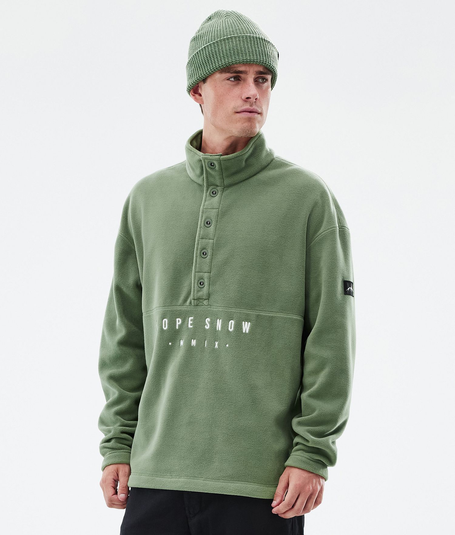 Pull-over doux en polaire homme, vert mousse