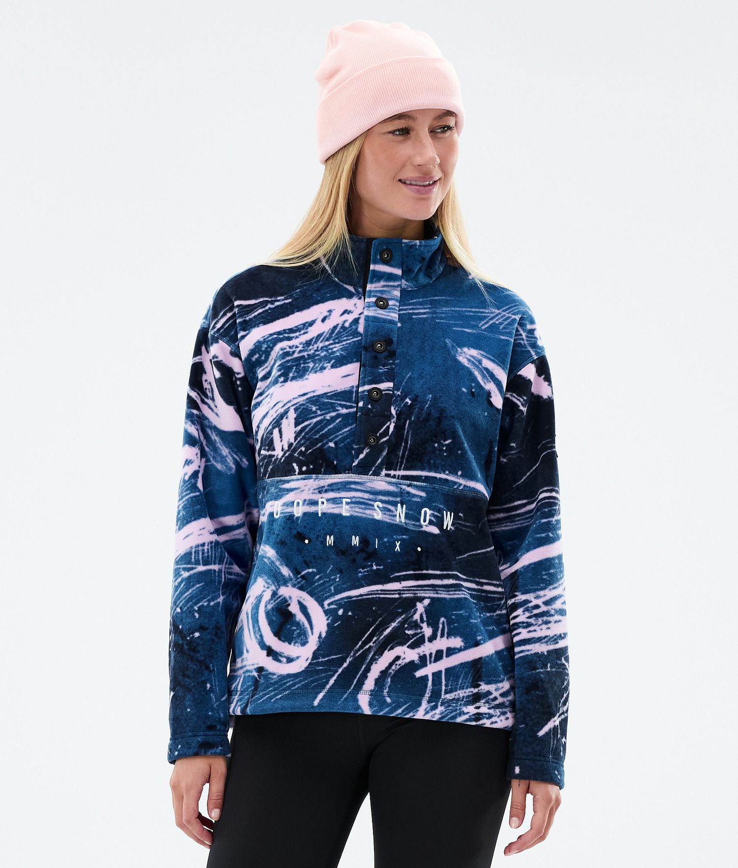 Dope Comfy W Fleece Sweater Femmes Carvings Rose