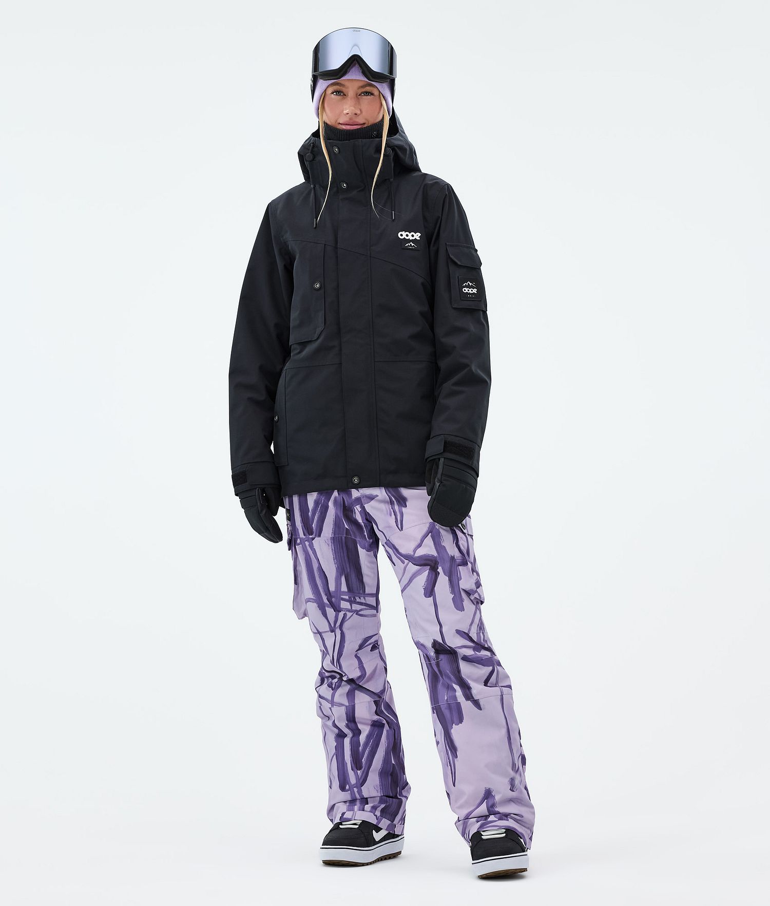 Pantalons de snowboard Dope Iconic W Snowboard Femme Scribble Purple
