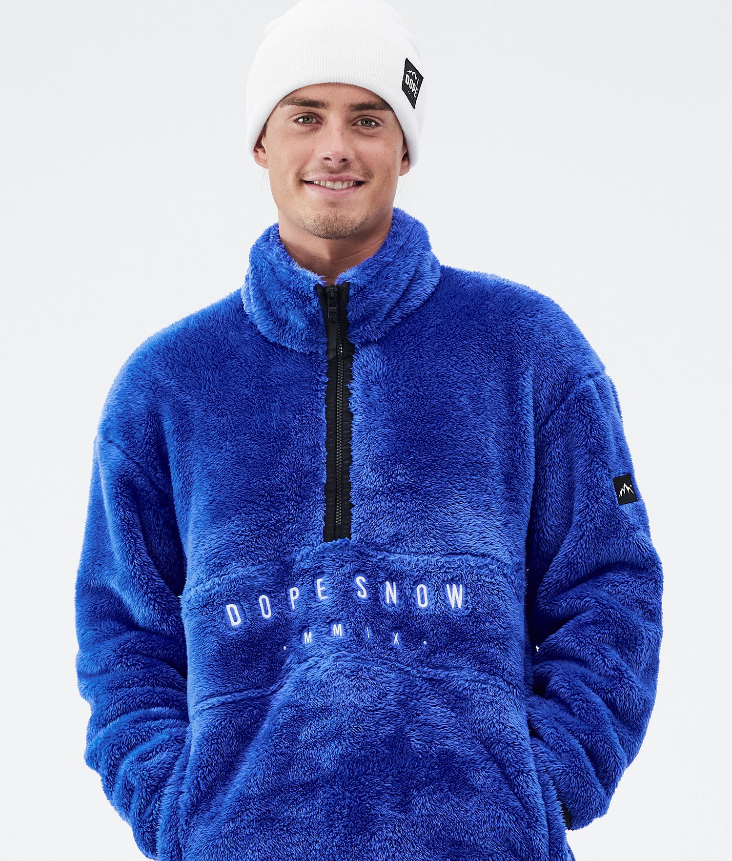 Pull-over en polaire Dope pour homme bleu cobalt