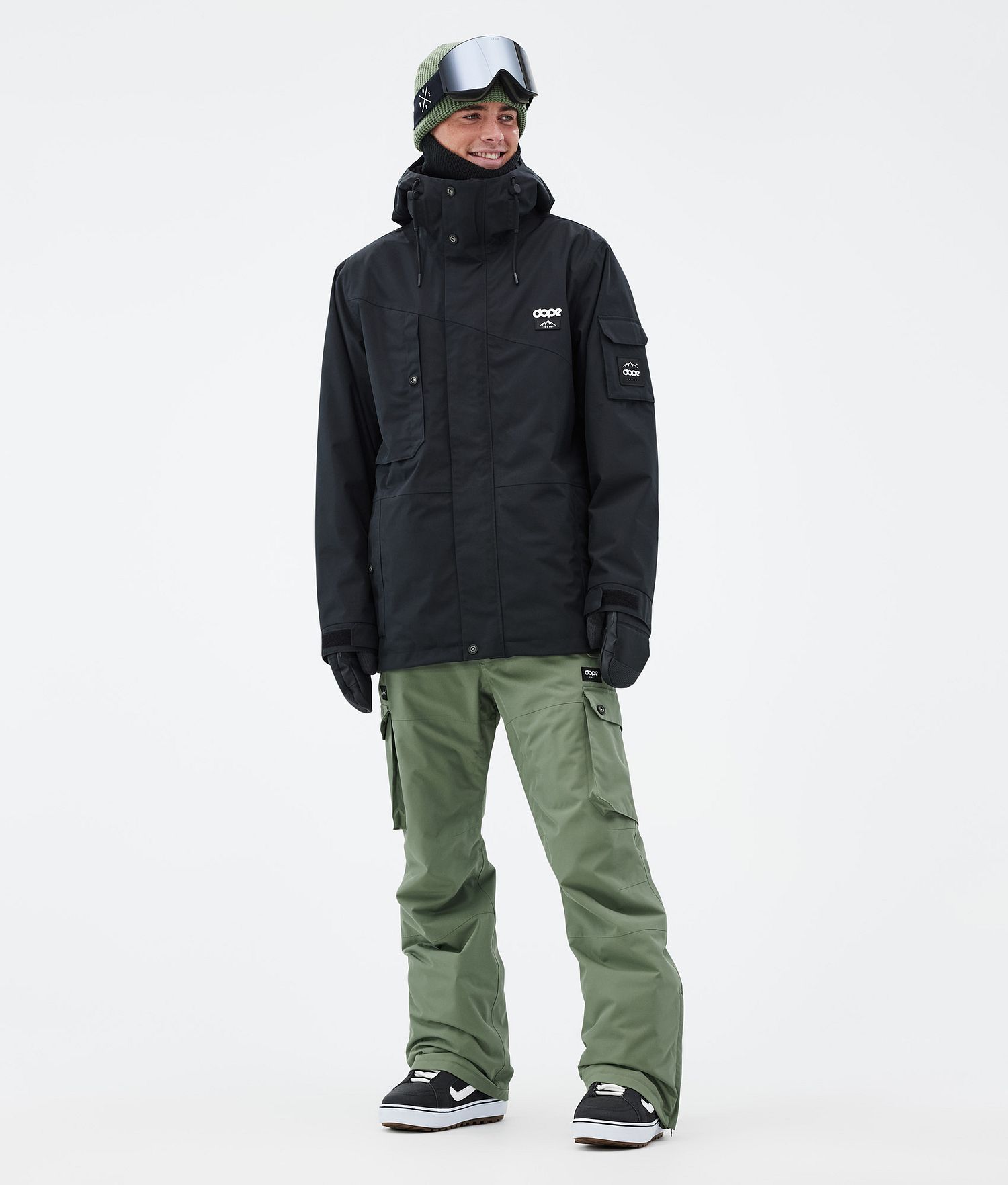 Pantalons de snowboard iconiques Dope pour homme, vert mousse