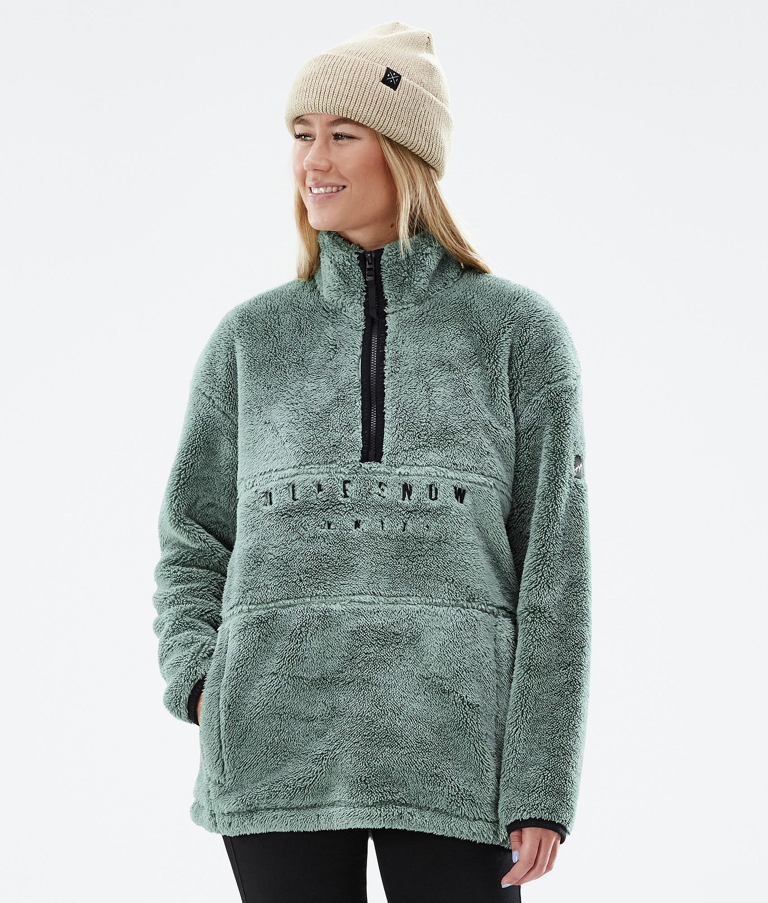 Pull-over en polaire Dope Pile W 22 Femme Vert Foncé
