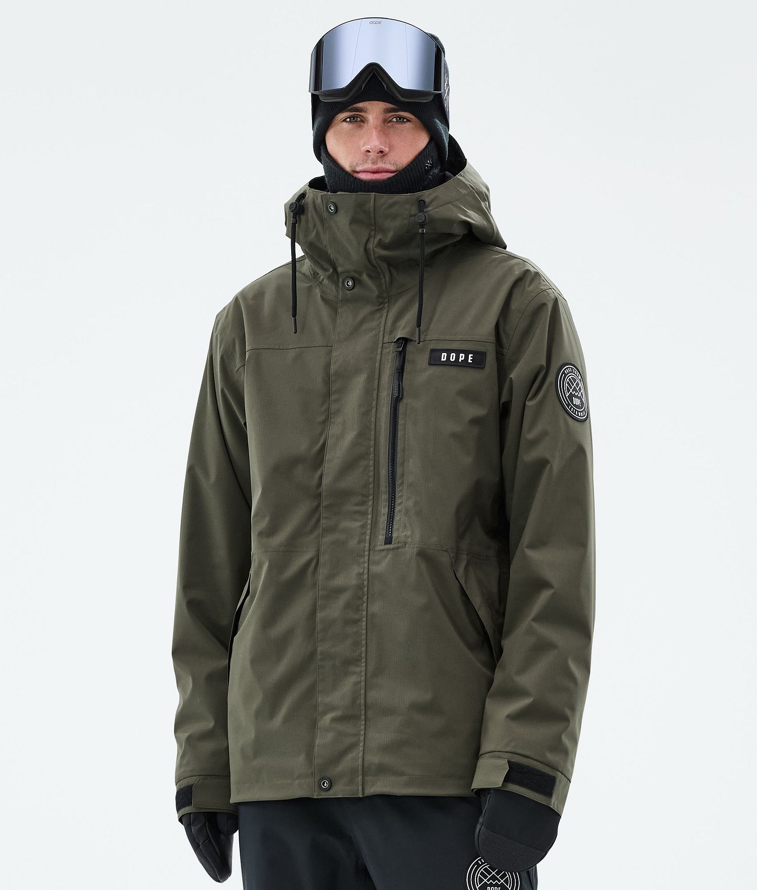 Dope Blizzard Veste de Snowboard Homme à Fermeture Éclair Intégrale Olive Vert