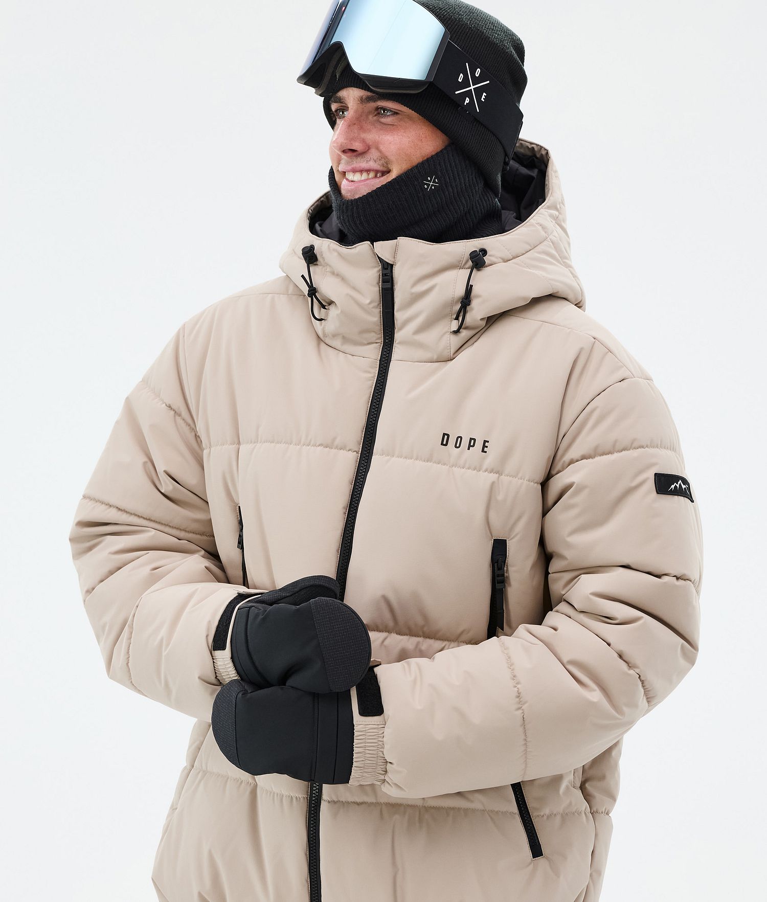 Dope Puffer Veste de Ski à Fermeture Éclair Intégrale Homme Sable