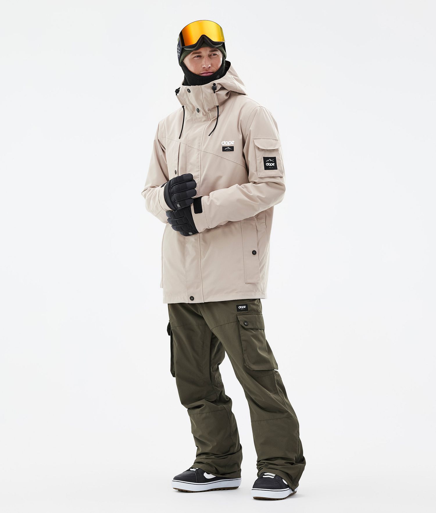 Ensemble de snowboard Dope Adept pour homme couleur sable/vert olive