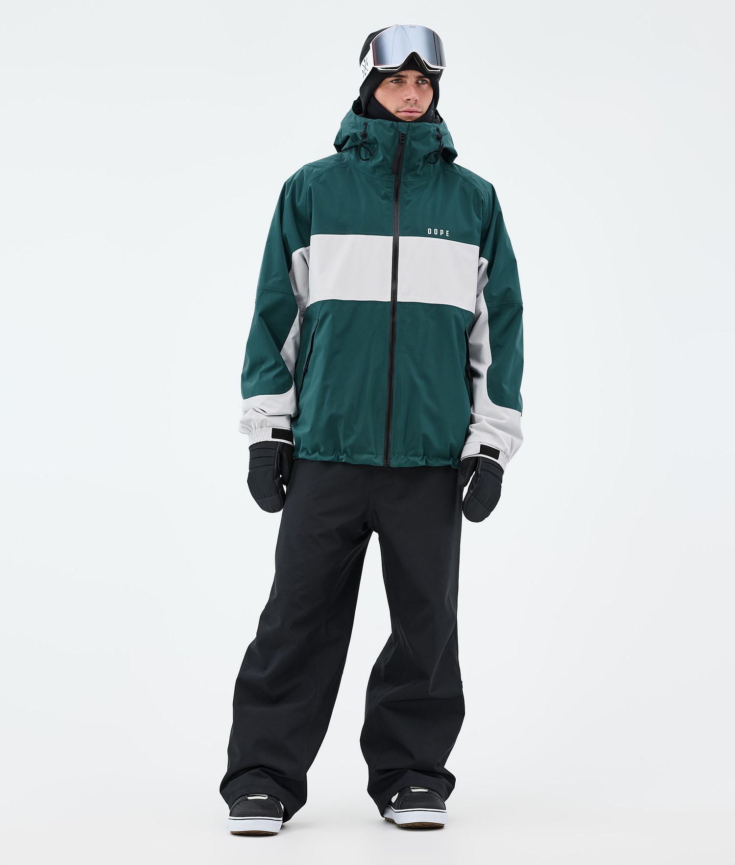 Dope Spartan Veste Snowboard Homme Rayure Vert Bouteille/Gris Clair