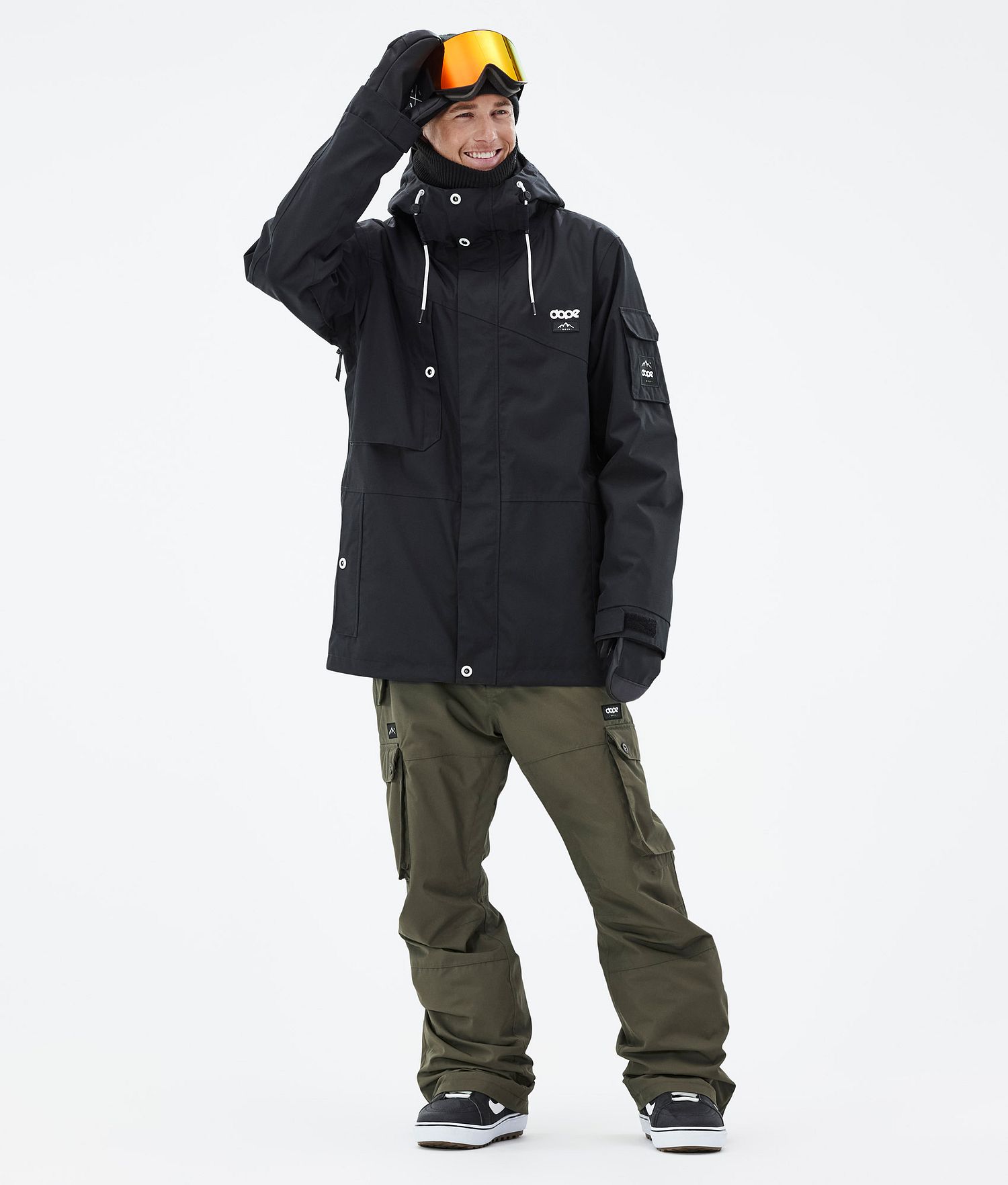Ensemble de snowboard Dope Adept pour homme noir/vert olive