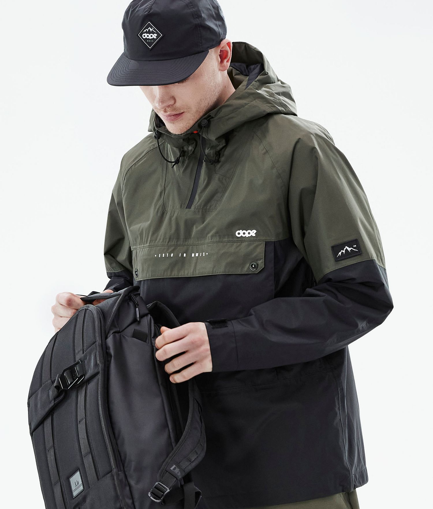 Dope Hiker Light - Veste Extérieure Homme Olive Vert/Noir
