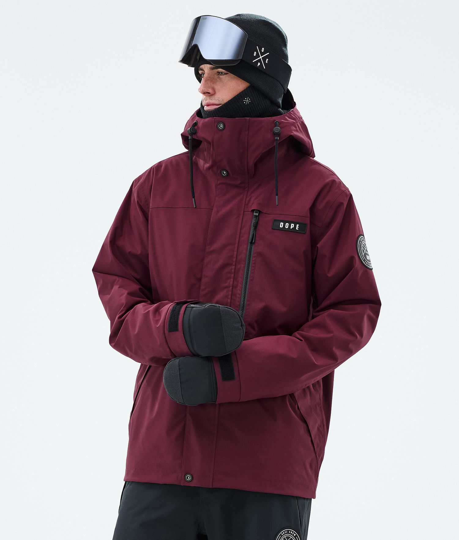 Dope Blizzard Veste de Snowboard Homme à Fermeture Éclair Intégrale Bordeau