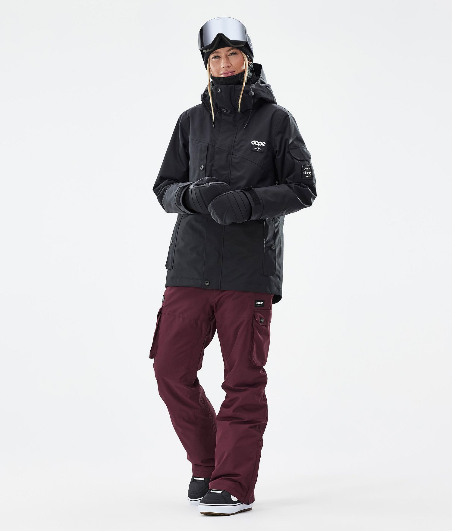 Pantalons de snowboard Dope Iconic W Femme Don Burgundy