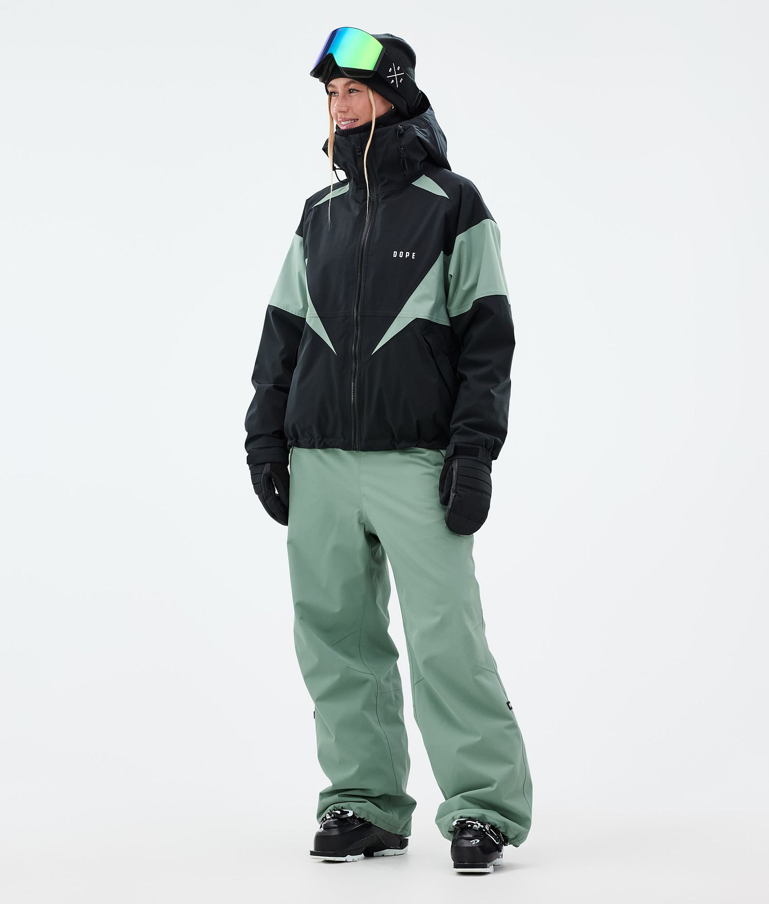 Pantalons de ski Dope Big W pour femme, vert délavé