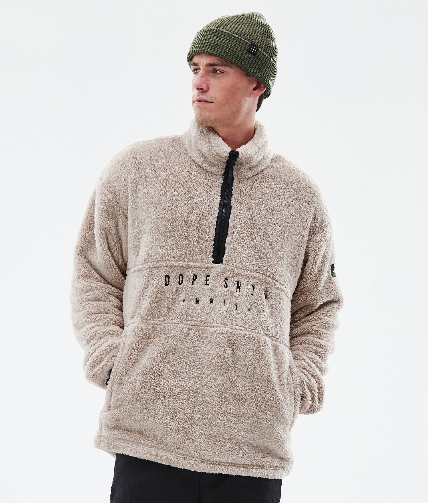 Pull-over en polaire Dope pour homme, couleur sable