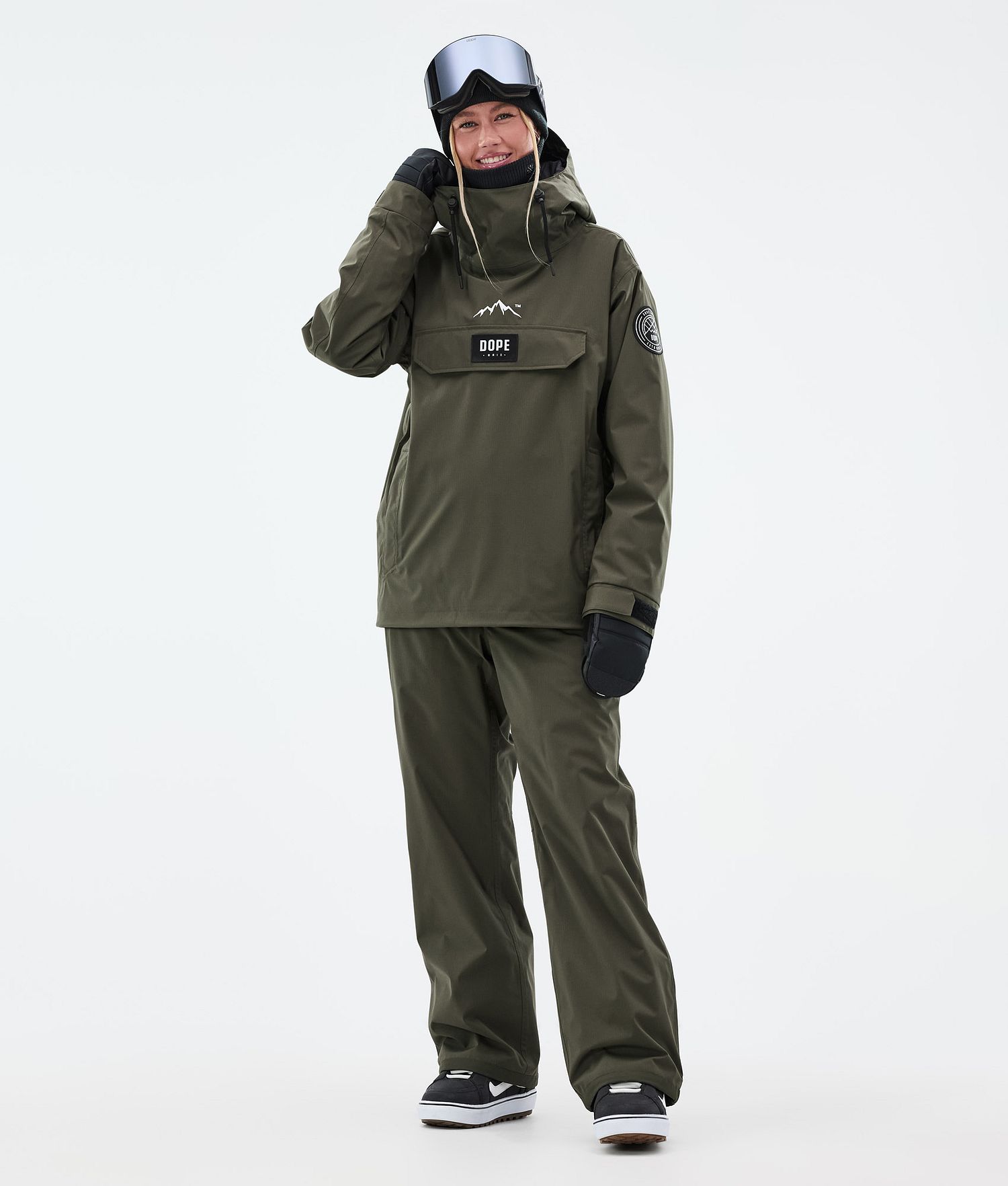Pantalons de snowboard Dope Blizzard W Femme Olive Vert