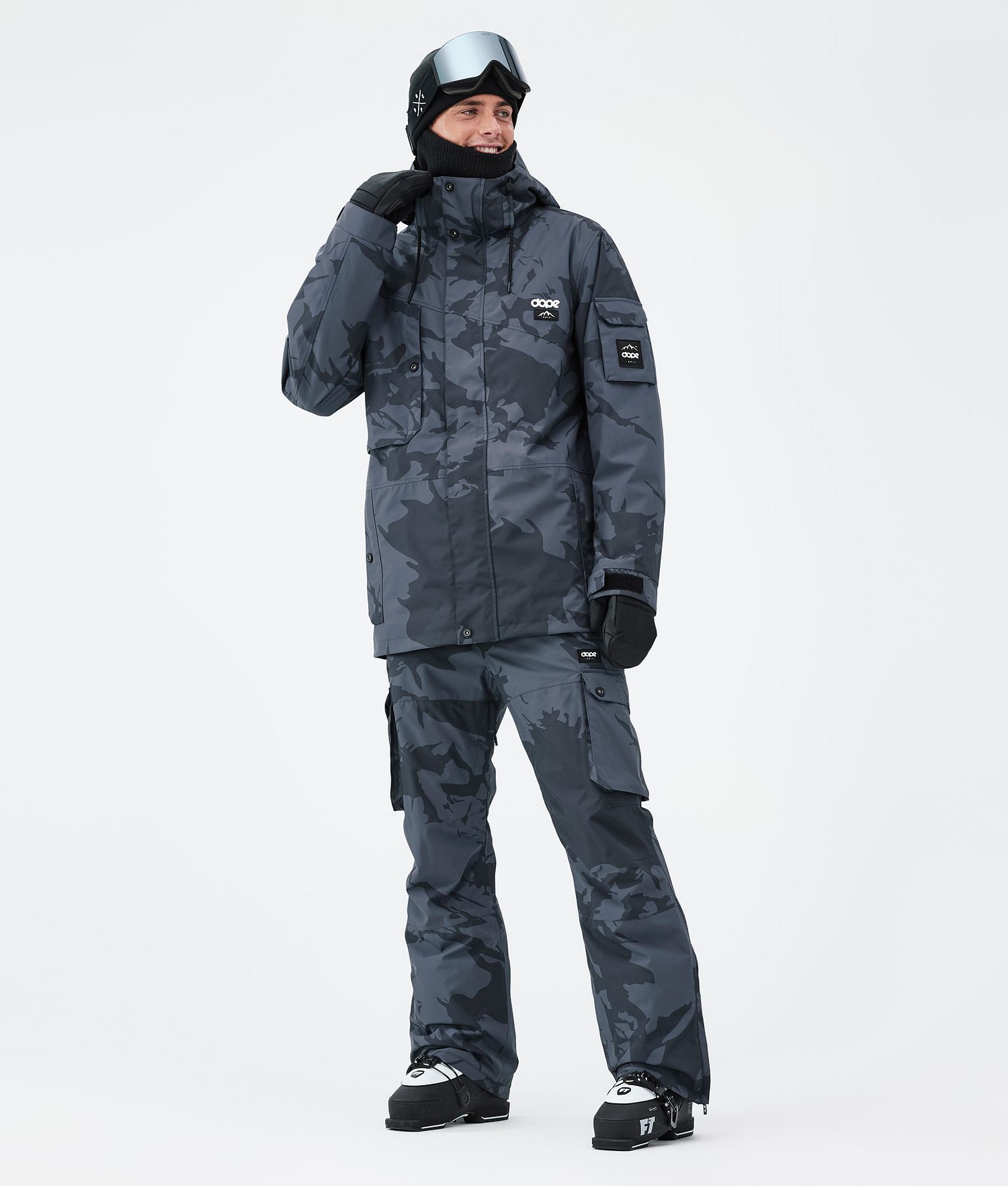 Pantalons de ski masculins Dope Iconic Metal Blue Camo