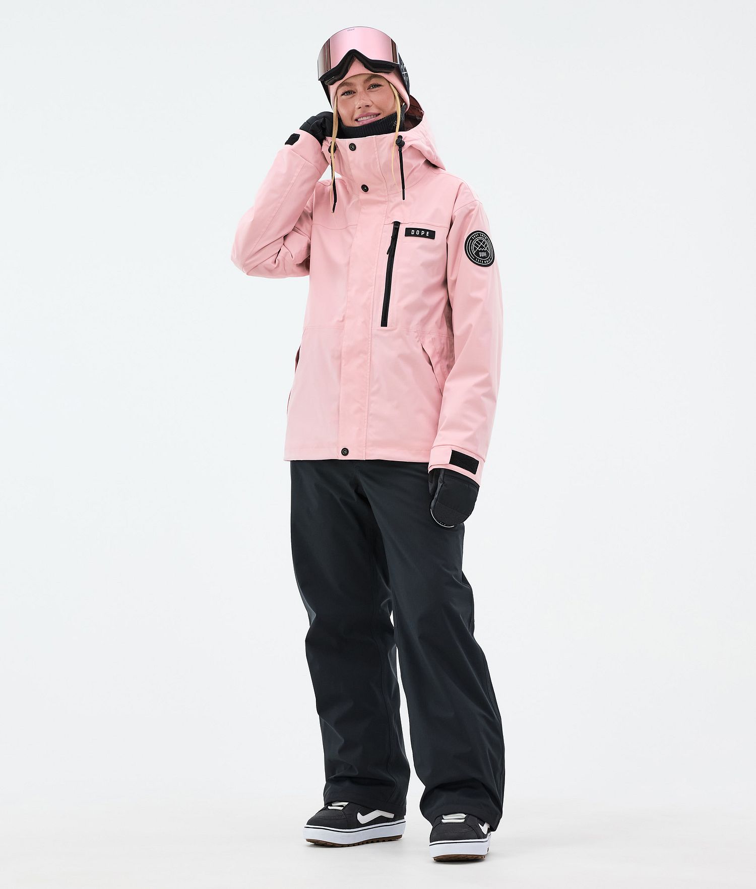 Combinaison de snowboard Blizzard W Full Zip pour femme, couleur rose pâle/noir de la marque Dope