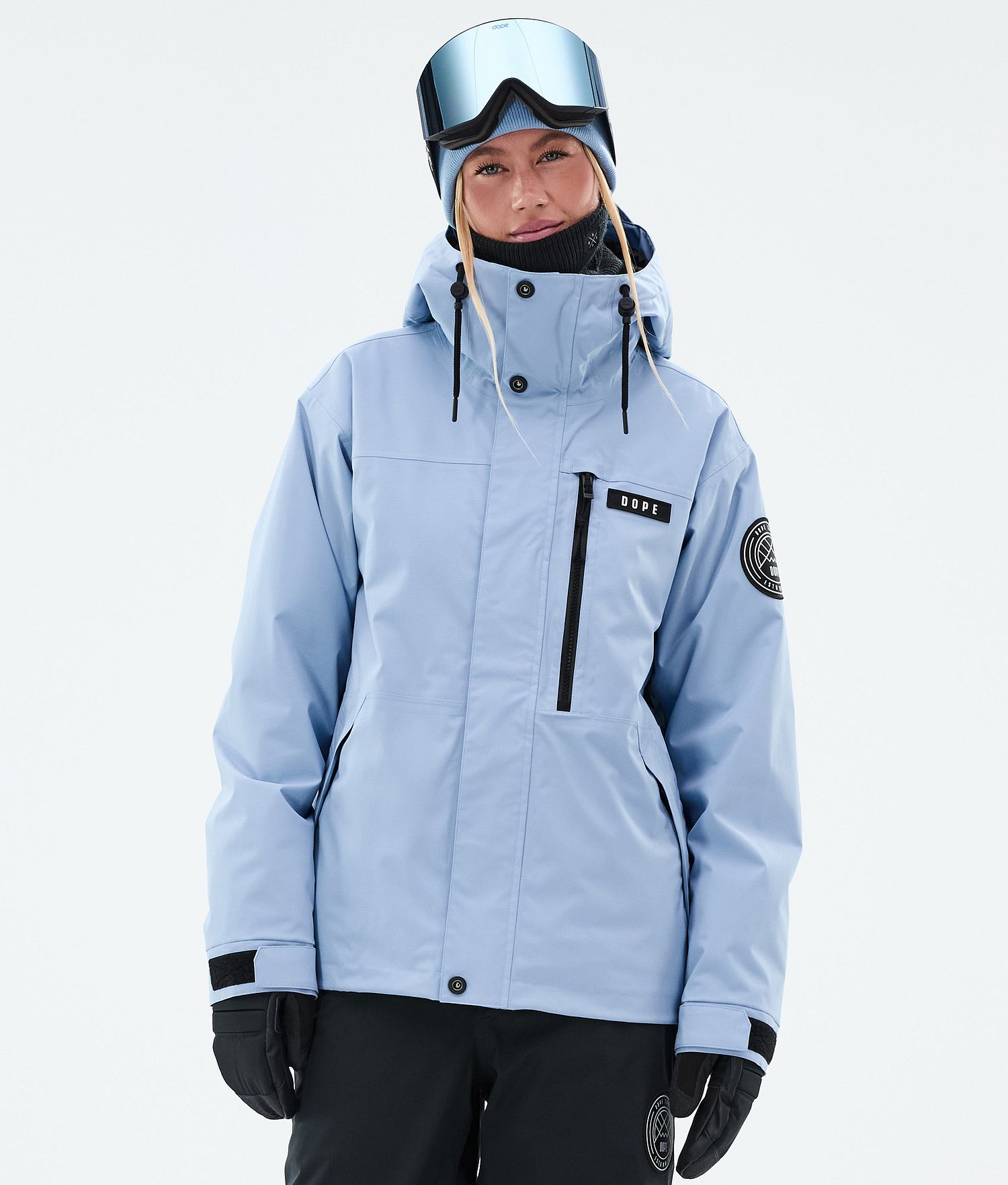 Dope Blizzard W Full Zip Snowboard Jacket Femme Bleu Clair