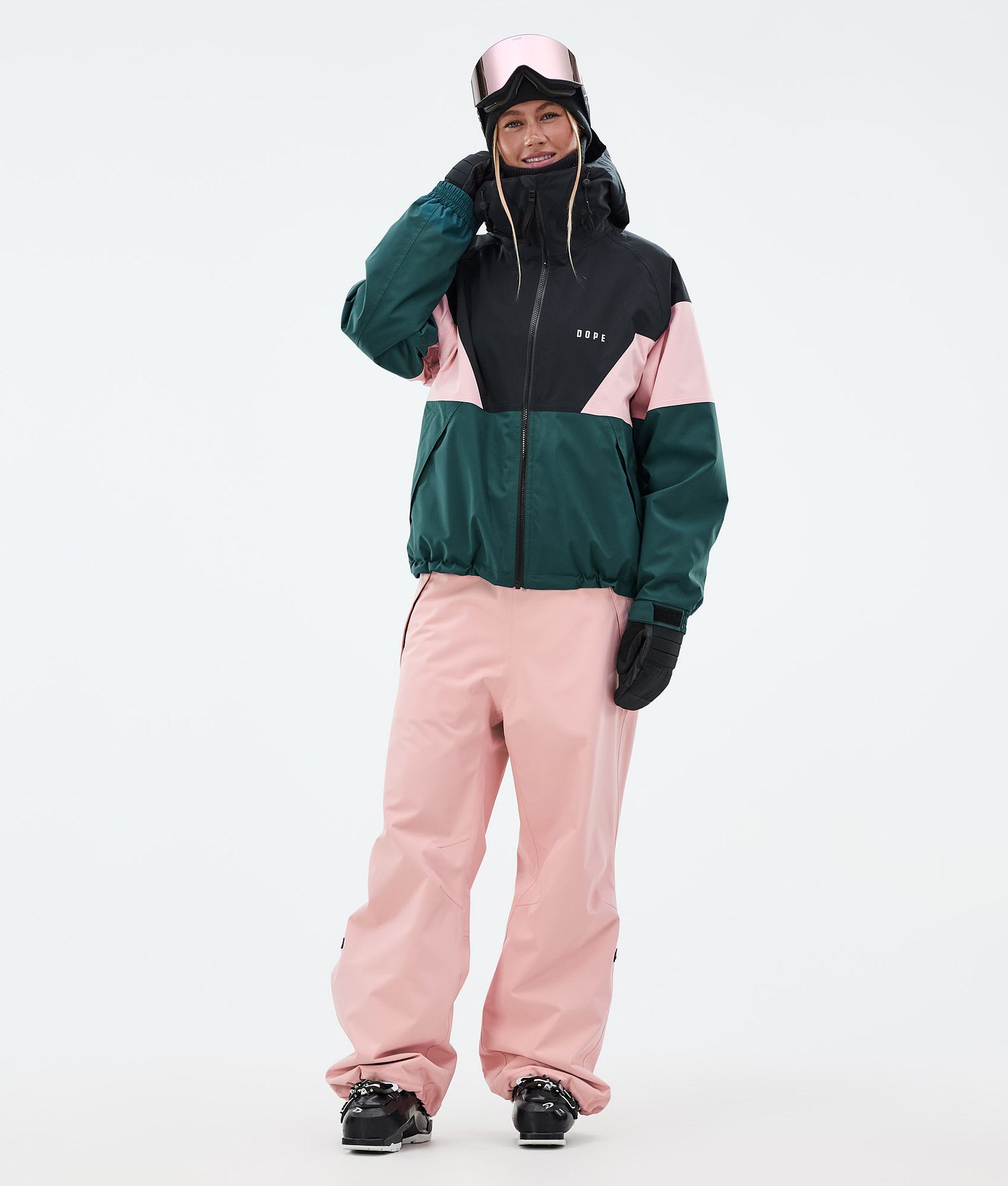 Pantalons de ski Dope Big W pour femmes, rose poudré doux