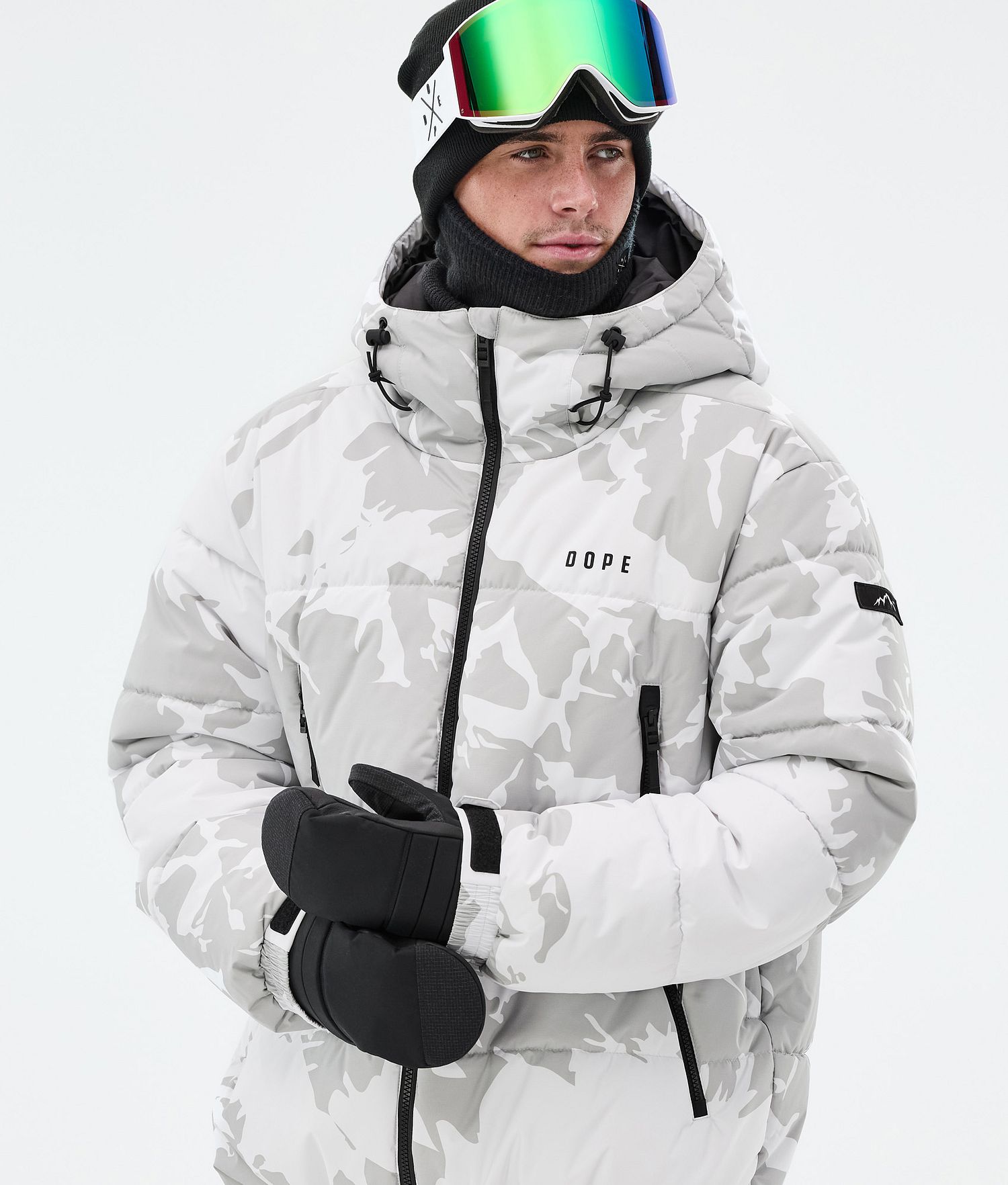 Dope Puffer Full Zip Snowboard Jacket Homme Gris Camo