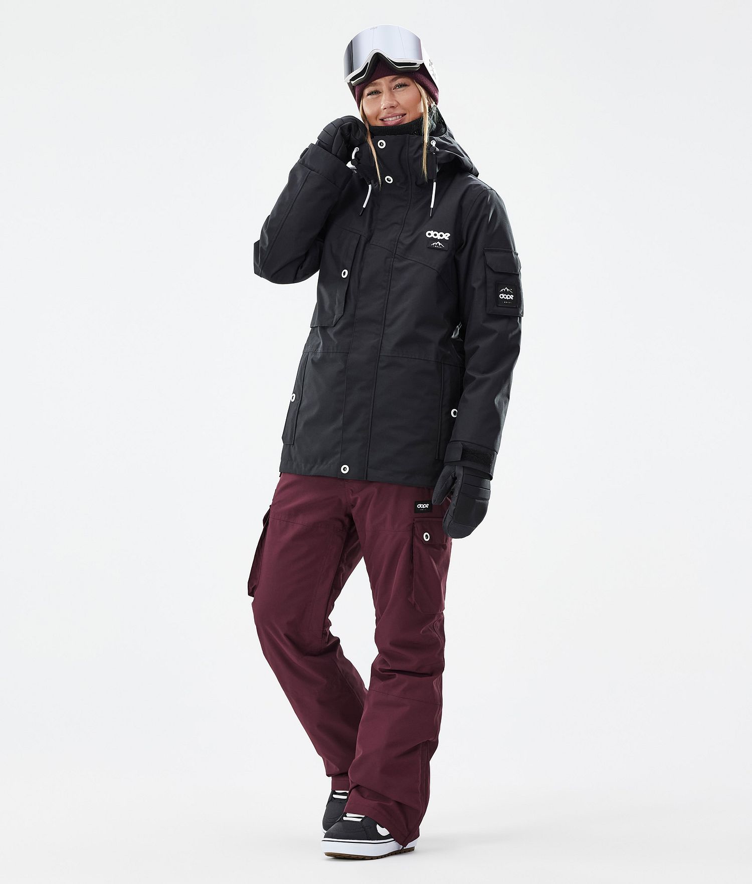 Pantalons de snowboard Dope Iconic W Femme Bordeaux