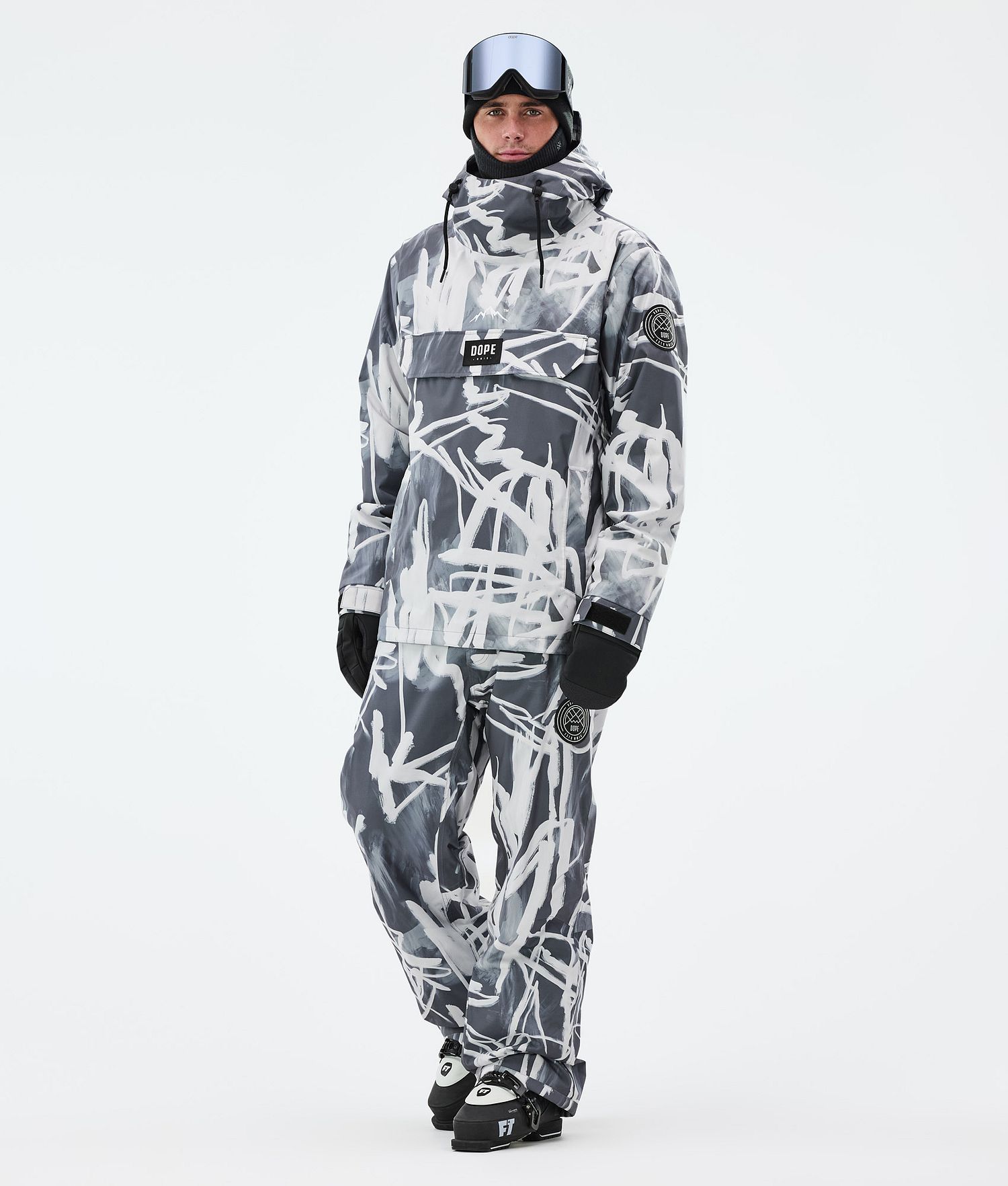 Pantalons de ski Dope Blizzard Homme Scribble Black
