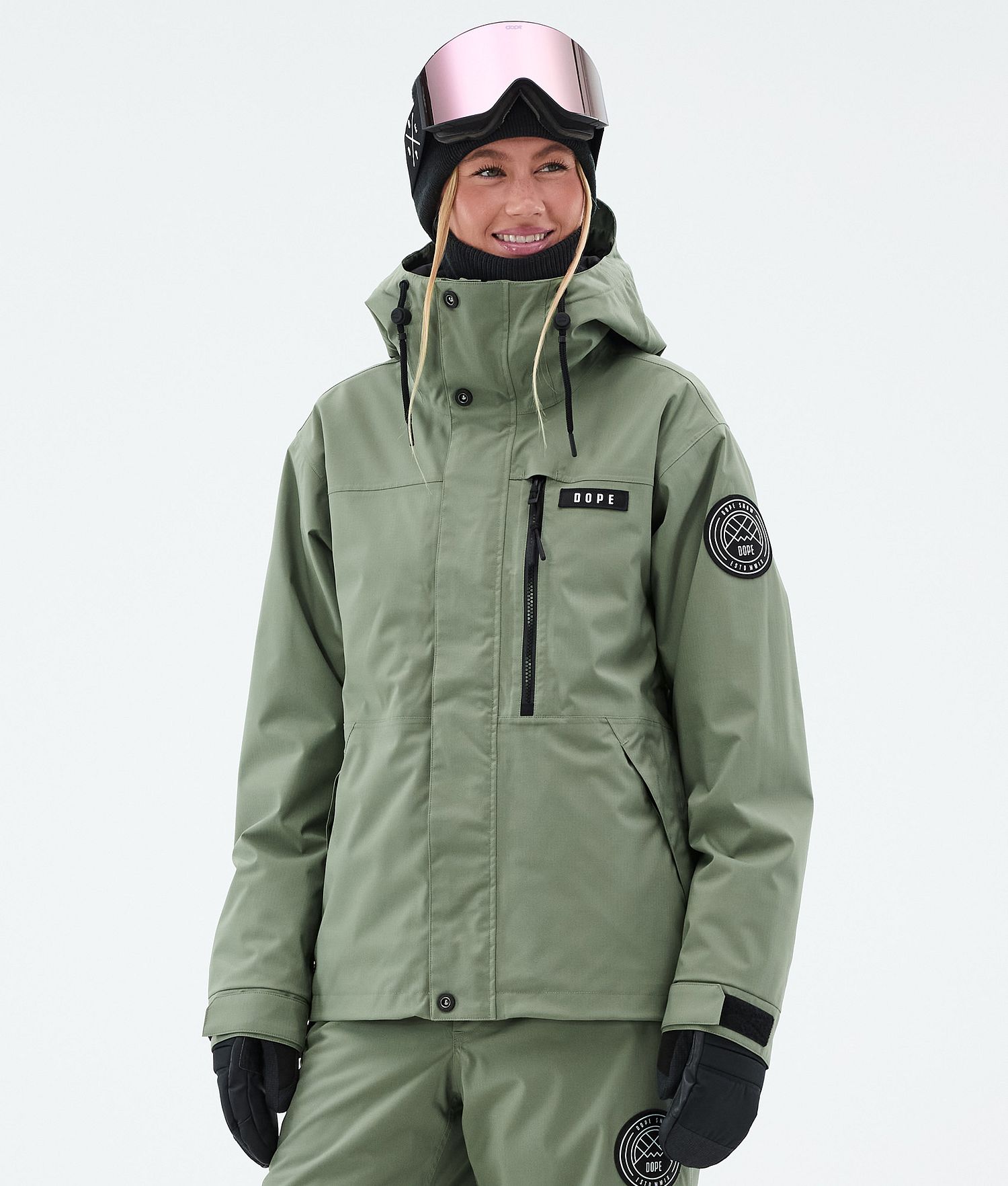 Dope Blizzard W Full Zip Snowboard Jacket Femme Vert Mousse
