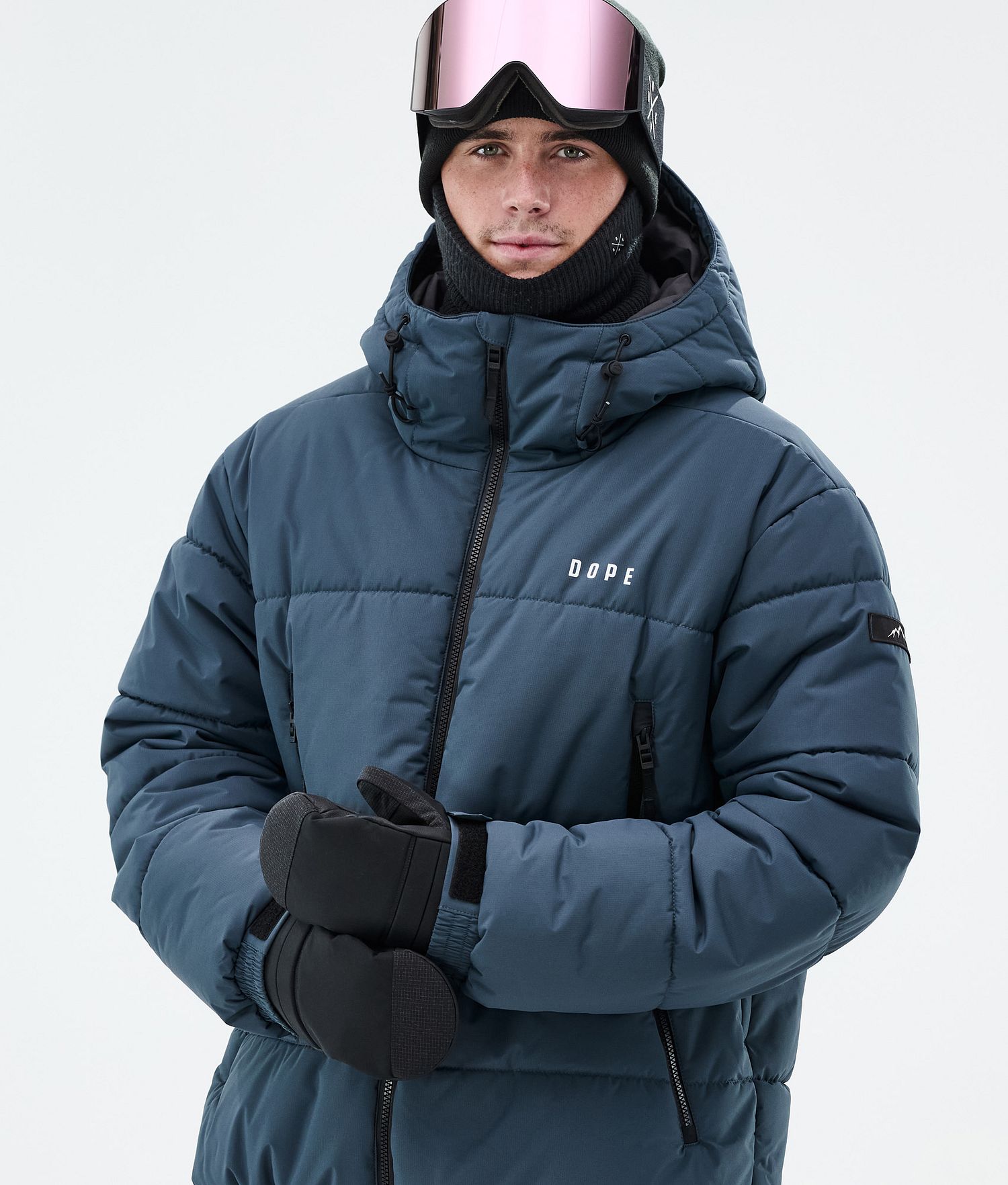 Dope Puffer Veste de Snowboard Homme à Fermeture Éclair Intégrale Bleu Métallique