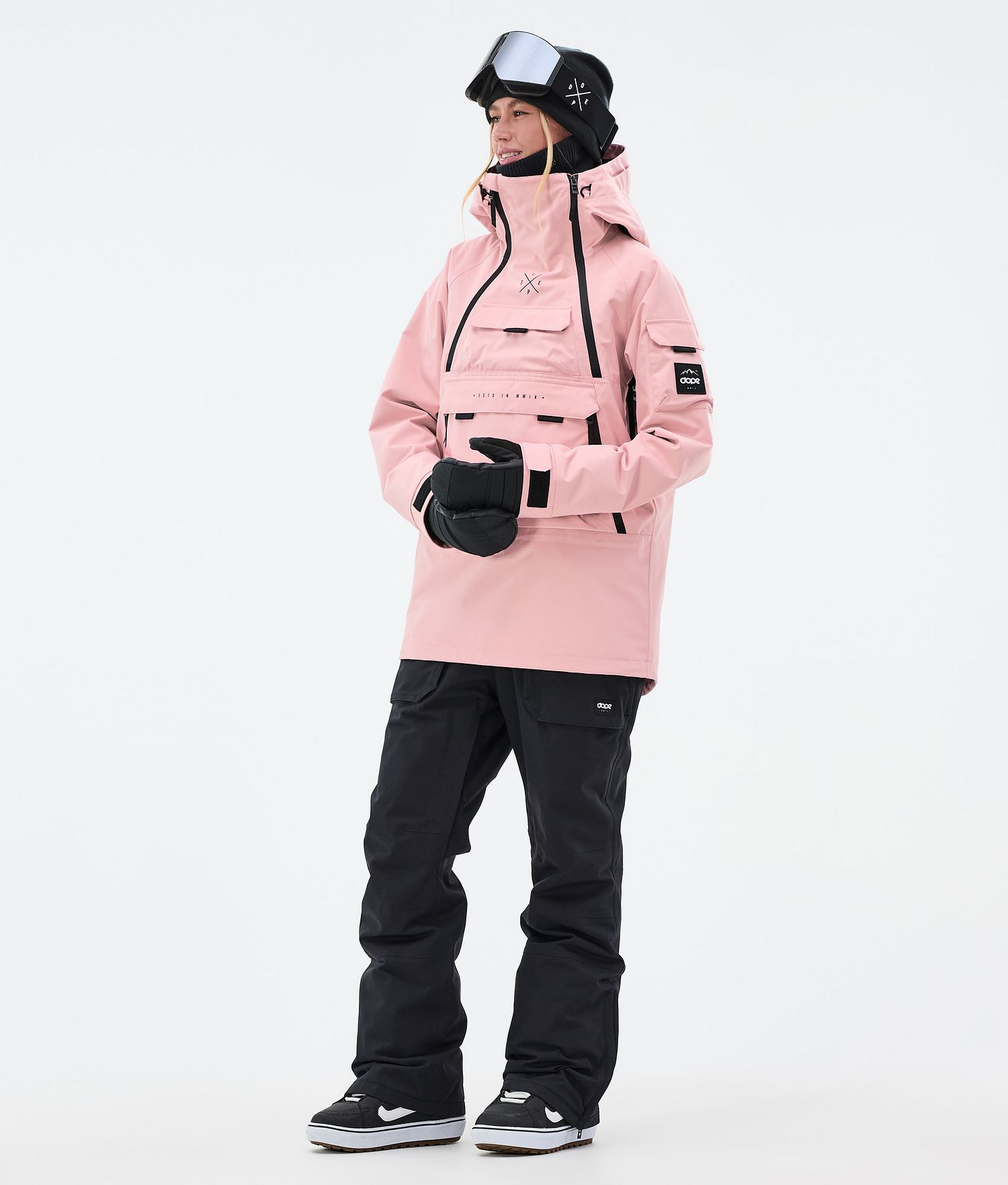 Dope Akin W Veste de Snowboard Femme Rose Pêche Doux