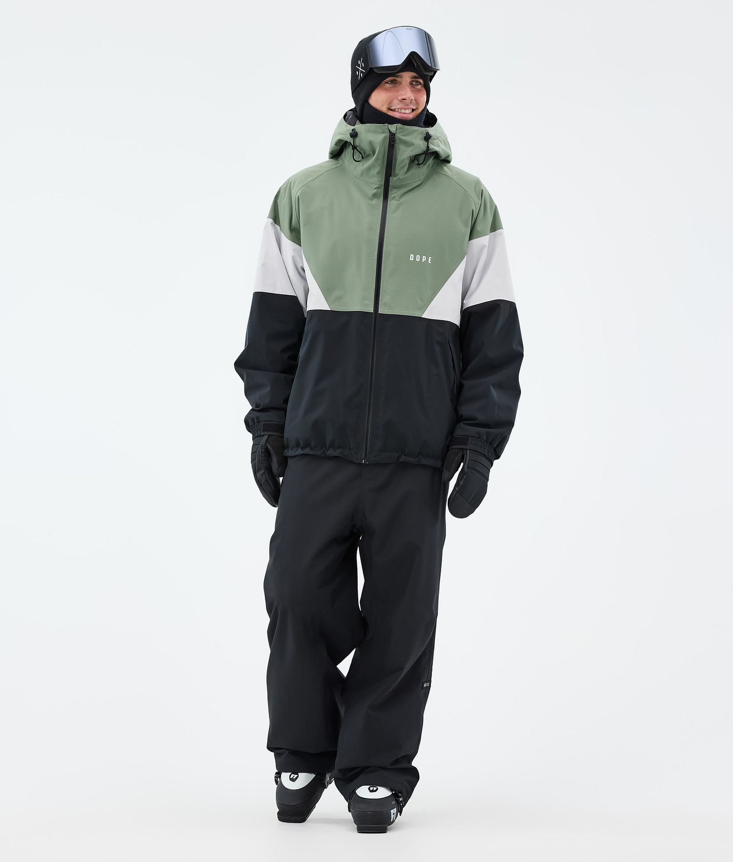 Dope Spartan Veste de Ski Homme Sport Mousse Vert/Gris Clair/Noir