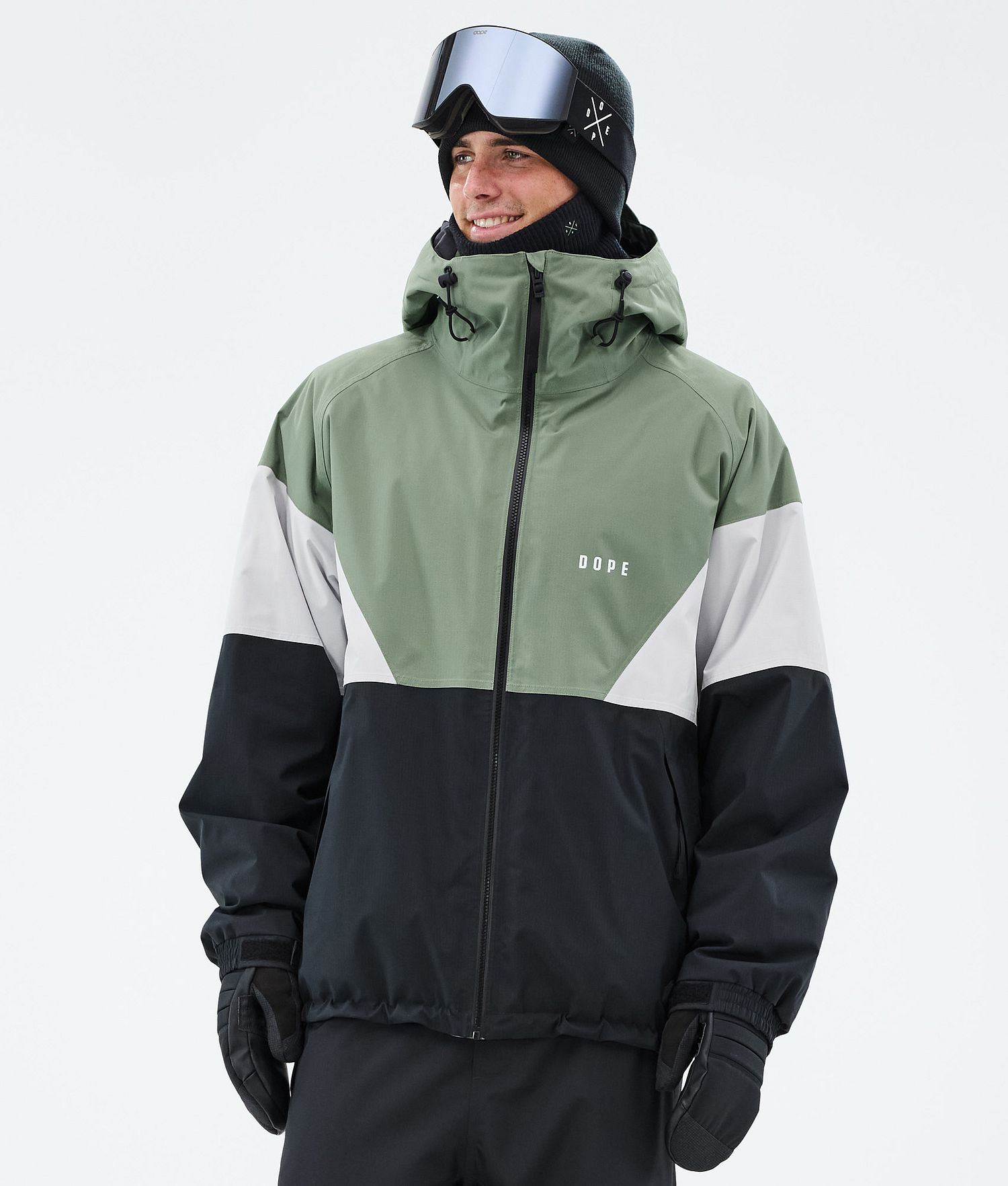 Dope Spartan Veste Snowboard Homme Sport Vert Mousse/Gris Clair/Noir