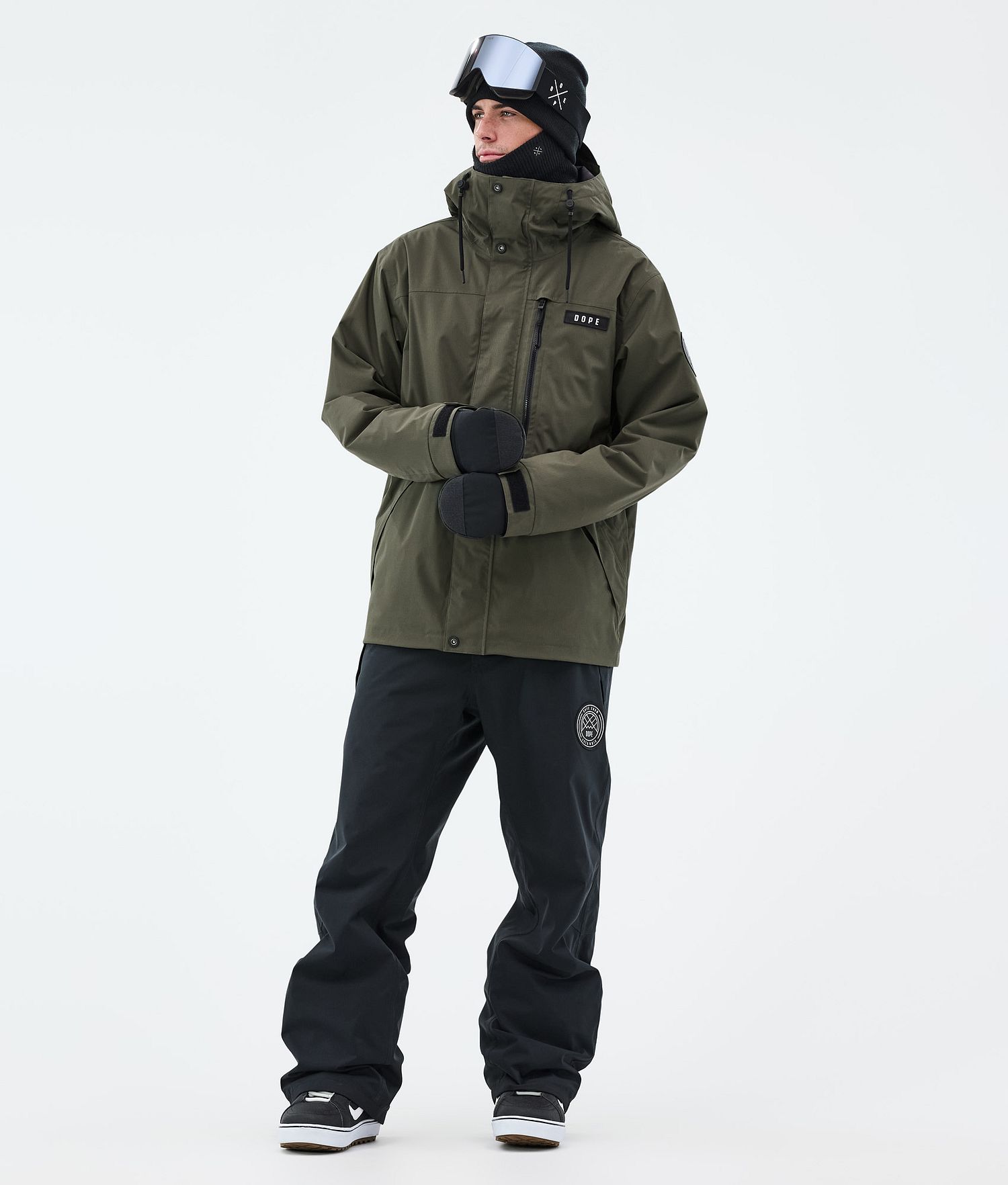 Dope Blizzard Veste de Snowboard Homme à Fermeture Éclair Intégrale Olive Vert